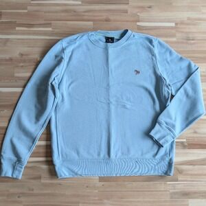 PS PAUL SMITH Men's Zebra Logo Crewneck Sweatshirt Light Blue XL Pullover